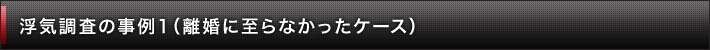 浮気調査の事例1（離婚に至らなかったケース）